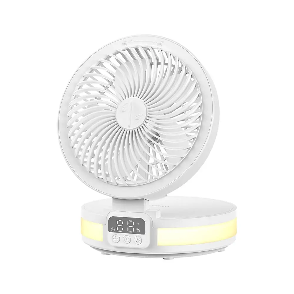 WiWu FS05 Rechargeable fan (4000mAh battery, LED Display Controll Panel)- White Color - Image 3